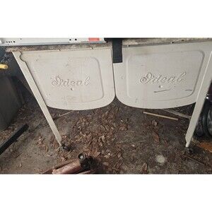 Antique "Ideal" Galvanized Metal Washtub Double Basin with Lid, Great Condition